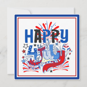 Patriotisches Frohes 4. Juli Feierdesign Einladung