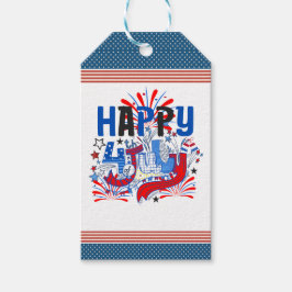 Patriotisches Frohes 4. Juli Feierdesign Geschenkanhänger