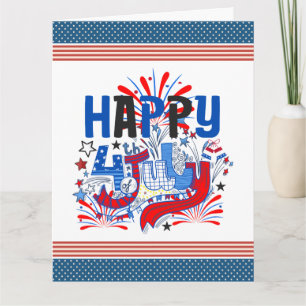 Patriotisches Frohes 4. Juli Feierdesign Karte