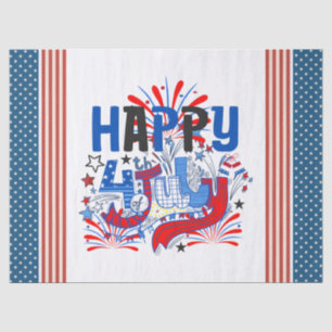 Patriotisches Frohes 4. Juli Feierdesign Seidenpapier