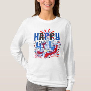 Patriotisches Frohes 4. Juli Feierdesign T-Shirt