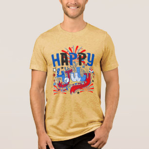 Patriotisches Frohes 4. Juli Feierdesign Tri-Blend Shirt
