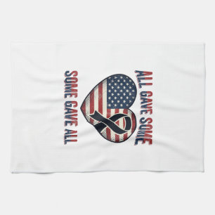 Patriotisches Gedenkherzband Veteran-Shirt Desi Geschirrtuch