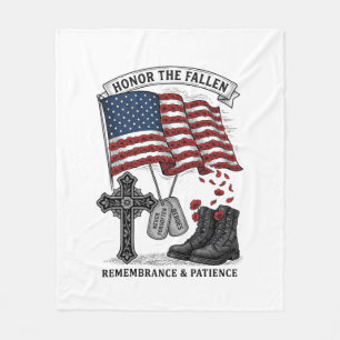 Patriotisches Gedenkkreuz Stiefel Mohnflagge Shirt Fleecedecke