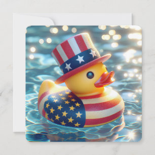 Patriotisches Gelbkautschuk-Duck-Pool-Party Einladung