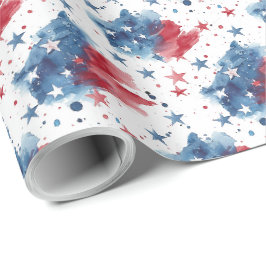 Patriotisches Geschenkpapier aus Red White und Blu