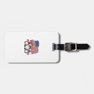 Patriotisches Gnom-Flagge Vintage-Stich-Design_1 Gepäckanhänger