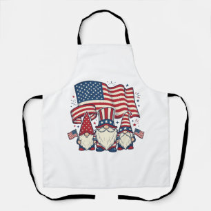 Patriotisches Gnom-Flagge Vintage-Stich-Design_1 Schürze