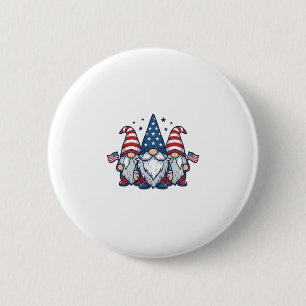 Patriotisches Gnom-Trio Vintage-Vektordesign_1 Button