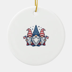 Patriotisches Gnom-Trio Vintage-Vektordesign_1 Keramik Ornament