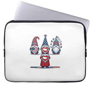 Patriotisches Gnom-Trio Vintage-Vektordesign_1 Laptopschutzhülle