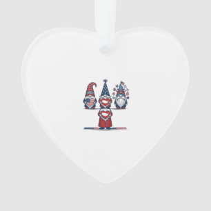 Patriotisches Gnom-Trio Vintage-Vektordesign_1 Ornament