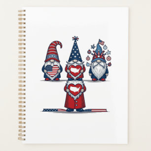 Patriotisches Gnom-Trio Vintage-Vektordesign_1 Planer