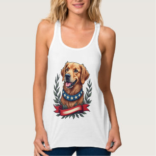 Patriotisches Golden Retriever-Americana-Kunst-T-S Tank Top