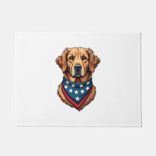 Patriotisches Golden Retriever-Bandana-Vintage-T-S Fußmatte