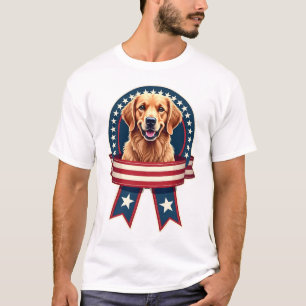 Patriotisches Golden Retriever-Erbe-Schleifen-Shir T-Shirt
