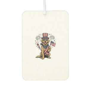 Patriotisches Golden Retriever Feuerwerk Vintage-S Autolufterfrischer