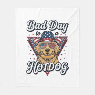 Patriotisches Golden Retriever Hotdog Vintage-Shir Fleecedecke