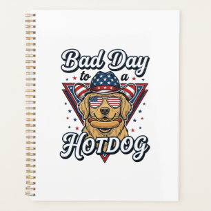 Patriotisches Golden Retriever Hotdog Vintage-Shir Planer