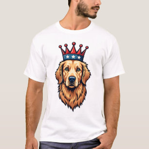 Patriotisches Golden Retriever Kronen-Emblem T-Shi T-Shirt