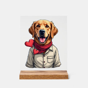 Patriotisches Golden Retriever Liebhaber Vintage-S Acrylschild