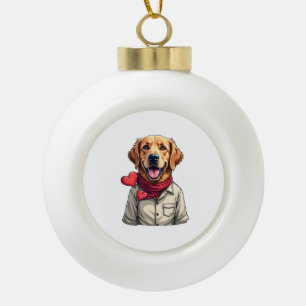 Patriotisches Golden Retriever Liebhaber Vintage-S Keramik Kugel-Ornament