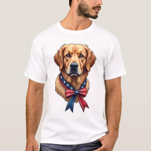 Patriotisches Golden Retriever Memorial Day T-Shir T-Shirt