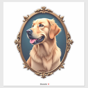 Patriotisches Golden Retriever-Oval-Cameo-Shirt 2 Aufkleber
