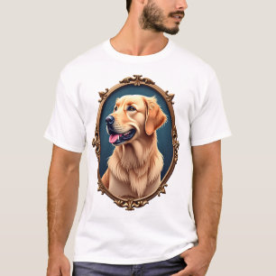 Patriotisches Golden Retriever-Oval-Cameo-Shirt 2 T-Shirt