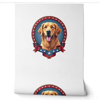 Patriotisches Golden Retriever-Tribut-Wappen-T-Shi Tapete
