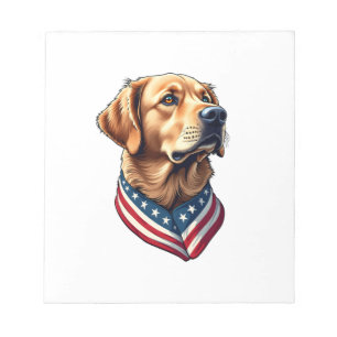 Patriotisches Golden Retriever USA-Flagge Stil T-S Notizblock