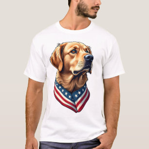 Patriotisches Golden Retriever USA-Flaggen-Style-T T-Shirt