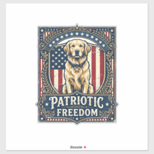 Patriotisches Golden Retriever Vektorgrafik T-Shir Aufkleber