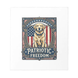 Patriotisches Golden Retriever Vektorgrafik T-Shir Notizblock
