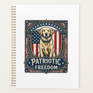 Patriotisches Golden Retriever Vektorgrafik T-Shir Planer