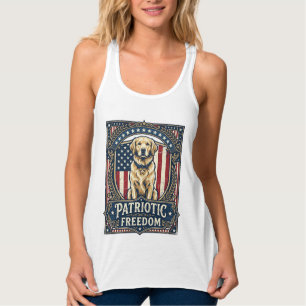Patriotisches Golden Retriever Vektorgrafik T-Shir Tank Top