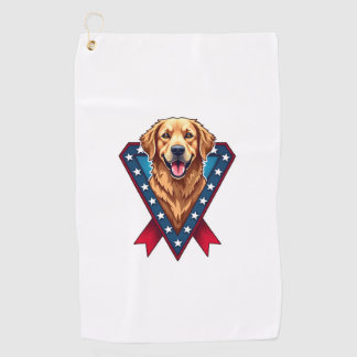 Patriotisches Golden Retriever Victory Ribbon T-Sh Golfhandtuch