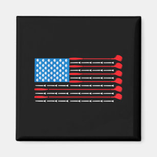 Patriotisches Golf-Shirt - USA-Flagge Golfschläger Magnet
