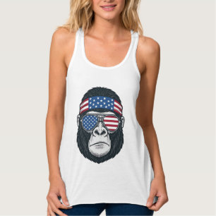 Patriotisches Gorillage sicht Alte Gravur Vektor_1 Tank Top