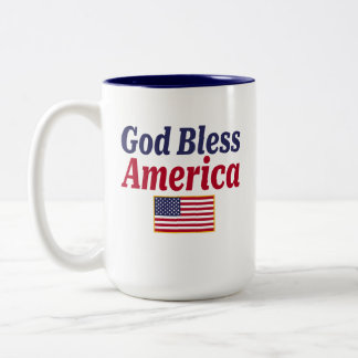Patriotisches Gott segne Amerika Zweifarbige Tasse