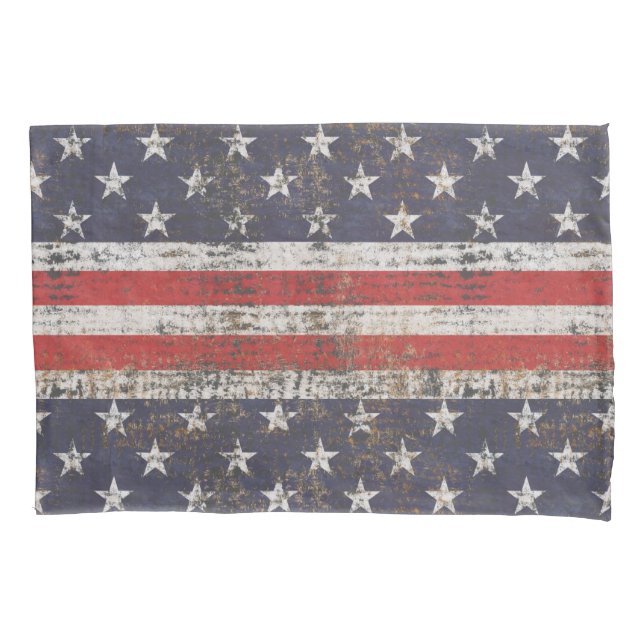 Patriotisches Grunge US Flagge Pattern Kissenbezug (Vorderseite)
