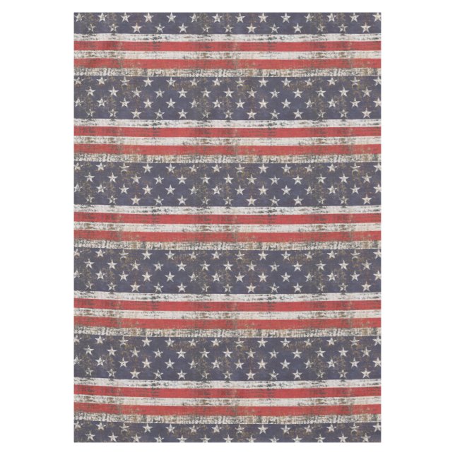 Patriotisches Grunge US Flagge Pattern Tischdecke (Vorderseite)