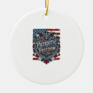 Patriotisches Herbstlaub-Vektorgrafik-T-Shirt Keramik Ornament