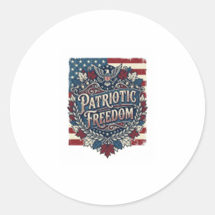 Patriotisches Herbstlaub-Vektorgrafik-T-Shirt Runder Aufkleber
