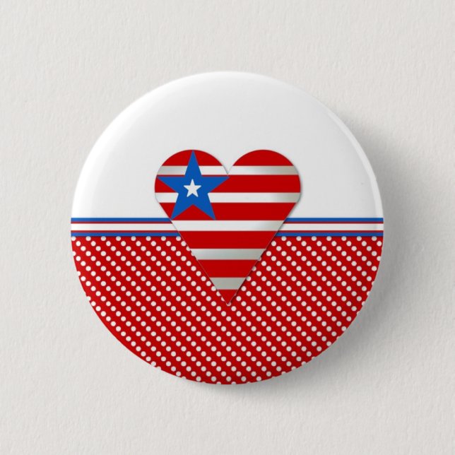 Patriotisches Herz Button (Vorderseite)