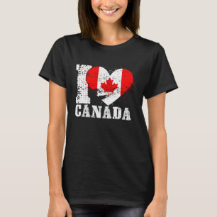 Patriotisches Herz Kanadische Flagge I Liebe Kanad T-Shirt