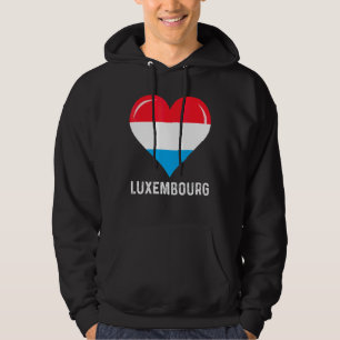 Patriotisches Herz Luxemburg Flag Retro gestört Hoodie