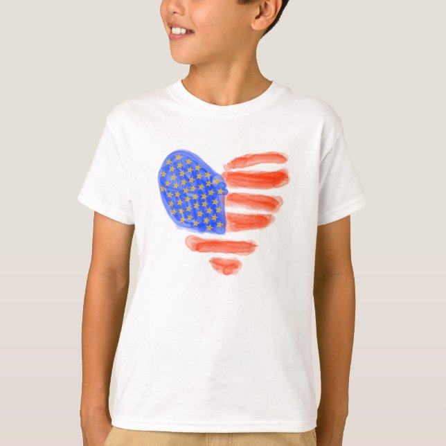 Patriotisches Herz-T-Shirt T-Shirt (Vorderseite)