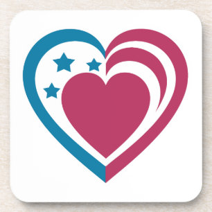 Patriotisches Herz Untersetzer