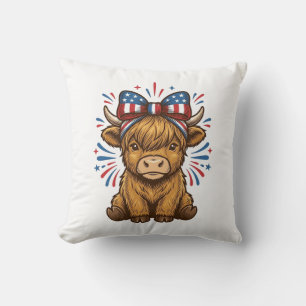 Patriotisches Highland-Kuh-Bogen-Vektordesign (2)_ Kissen